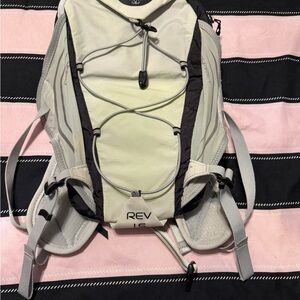 OSPREY Black and Red Logo Patch on Light Gray Fabric